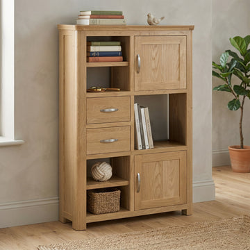 Treviso Oak High Display Unit, room setting