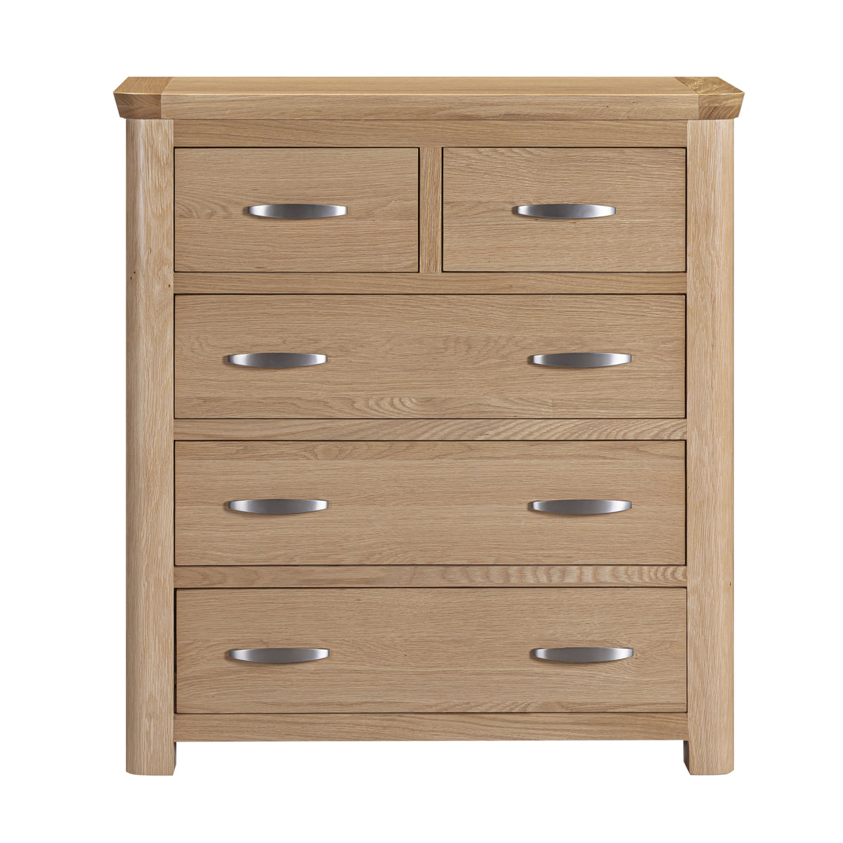 Treviso Oak 2 Over 3 Drawer Chest, front view