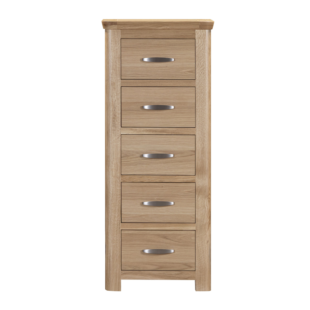 Treviso Oak Tall 5 Drawer Chest, front view