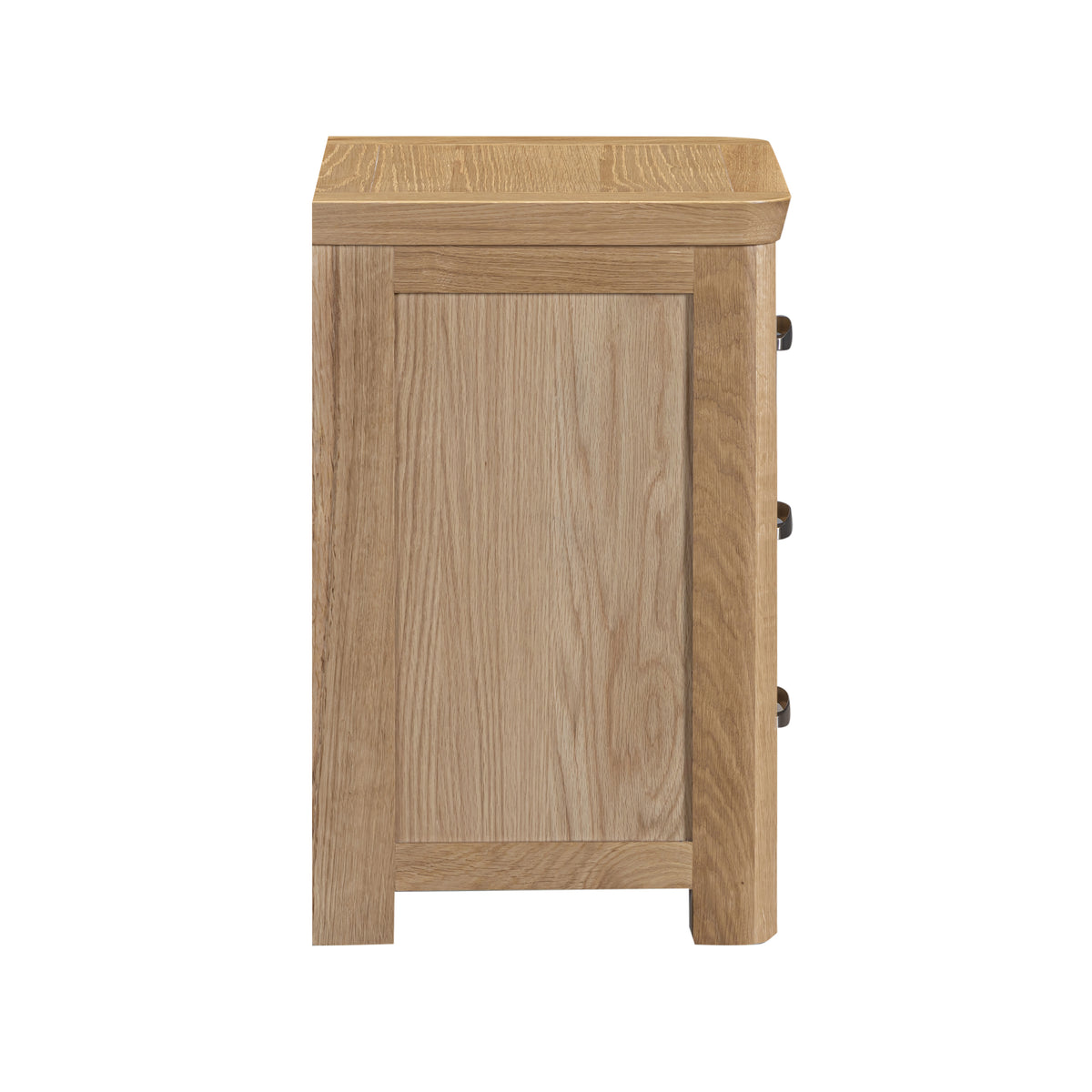 Treviso Oak 3 Drawer Nightstand, side view