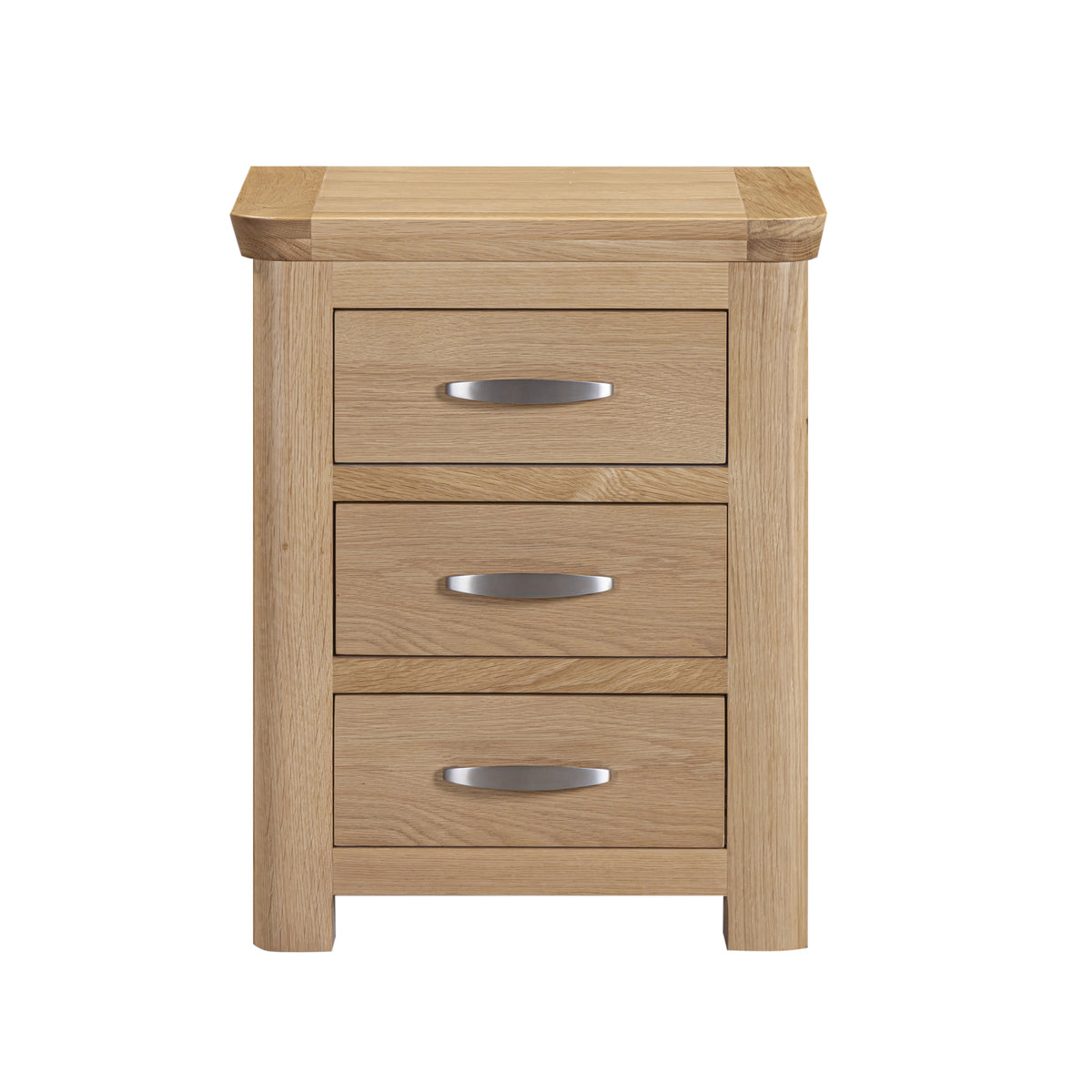 Treviso Oak 3 Drawer Nightstand, front view