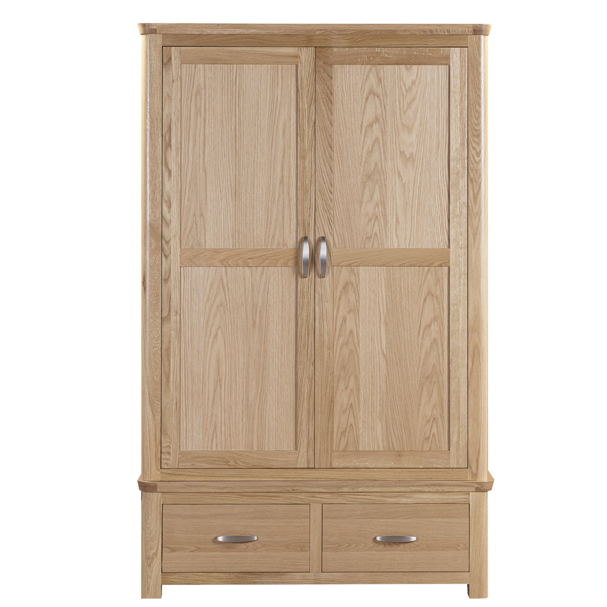 Treviso Oak 2 Door 2 Drawer Wardrobe, front view
