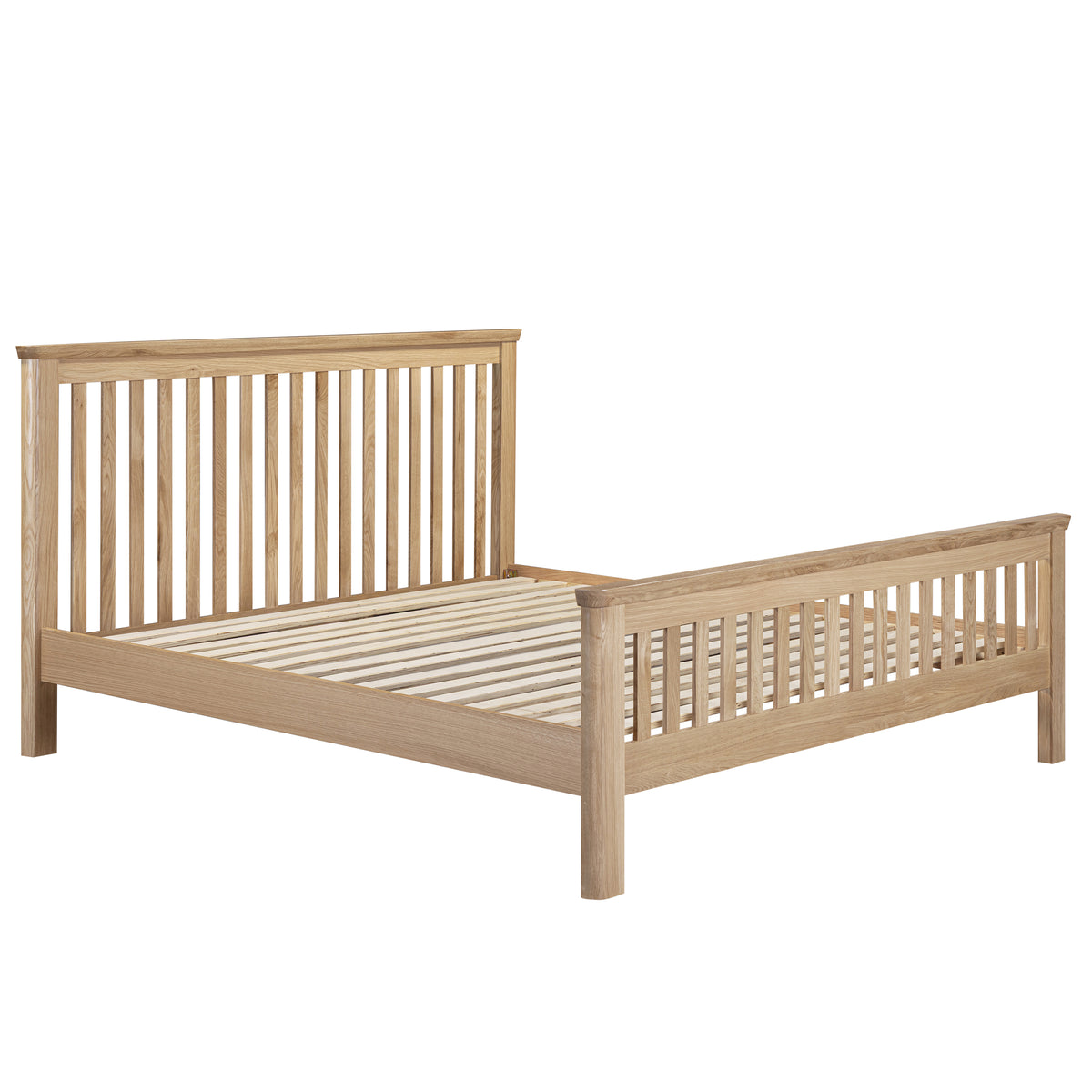 Treviso Oak Super King bed angled frame view