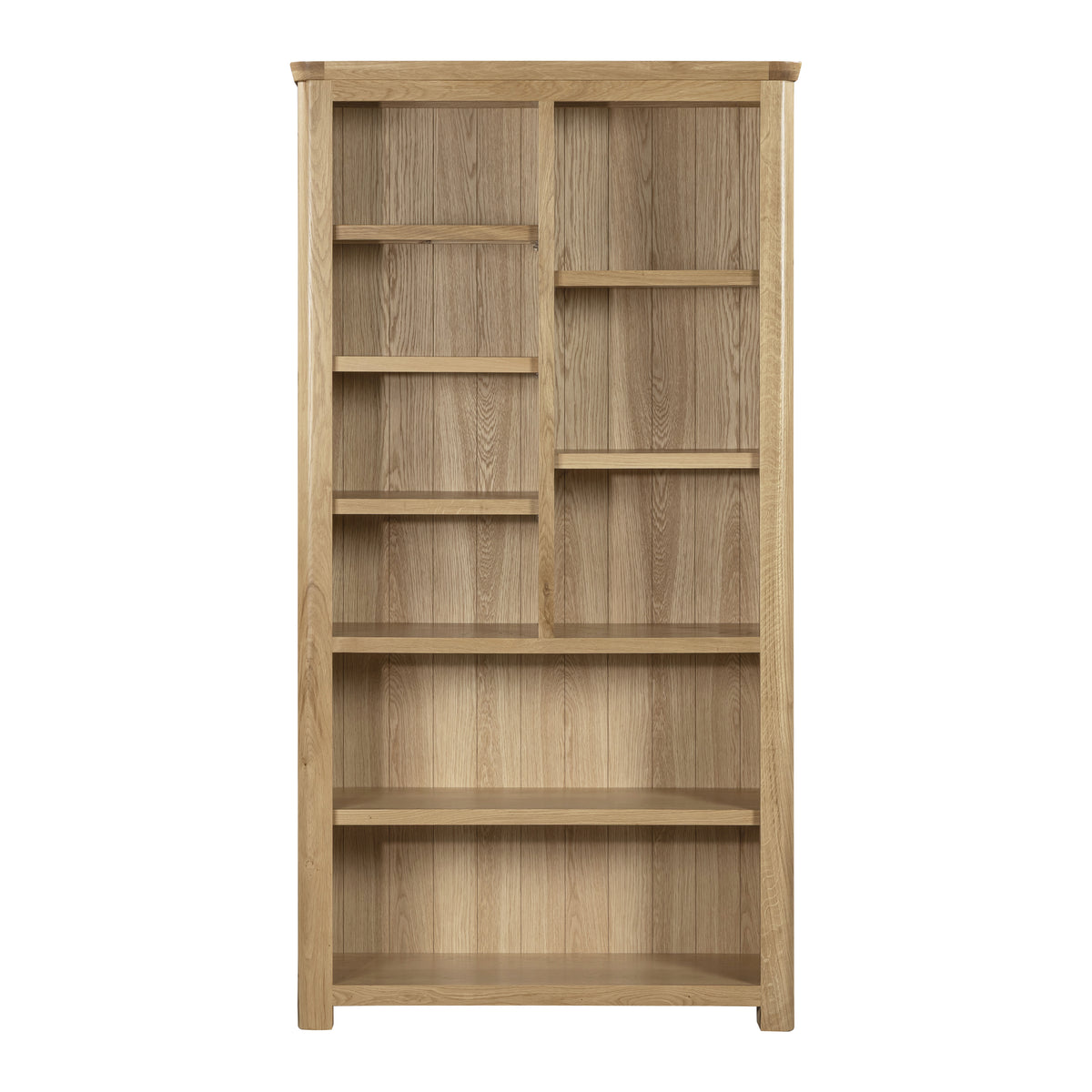 Treviso Oak High Bookcase, front view