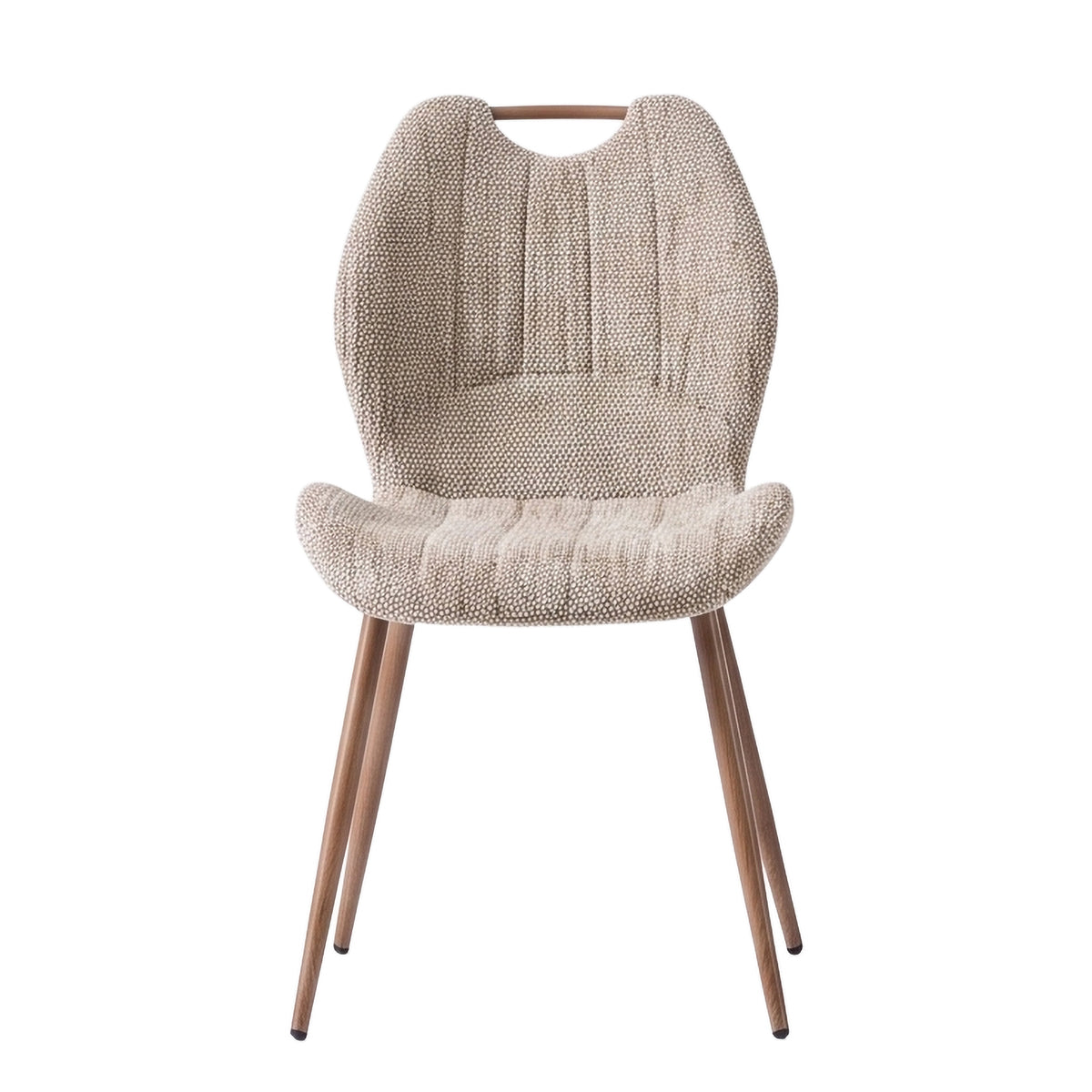 Turin Walnut Mocha fabric dining front view