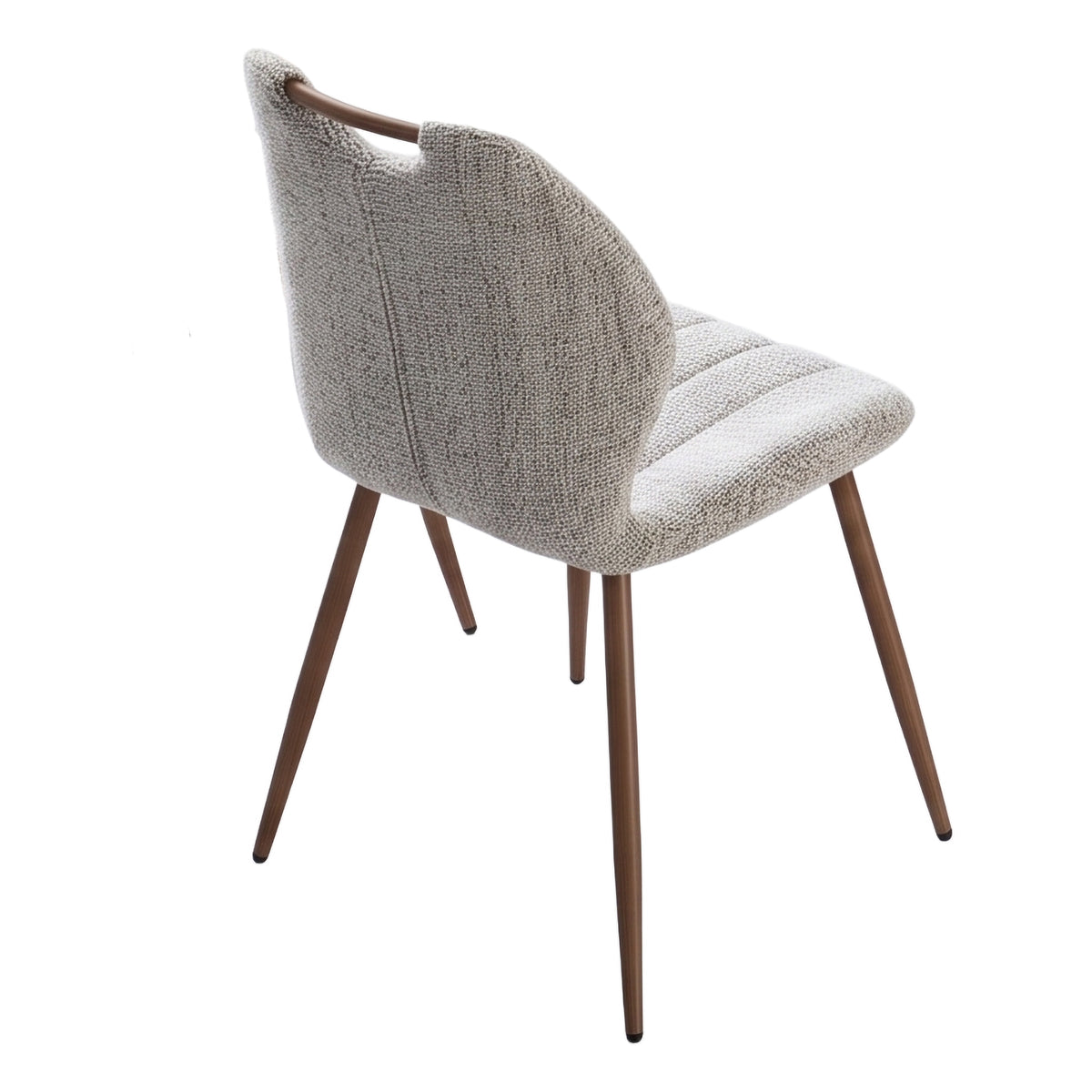 Turin Walnut Latte fabric dining rear view