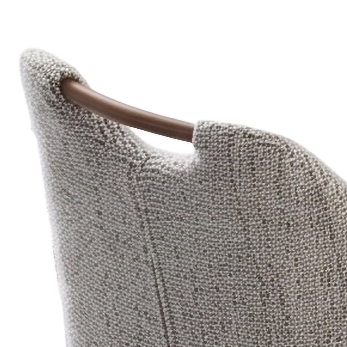 Turin Walnut Latte fabric dining back handle detail