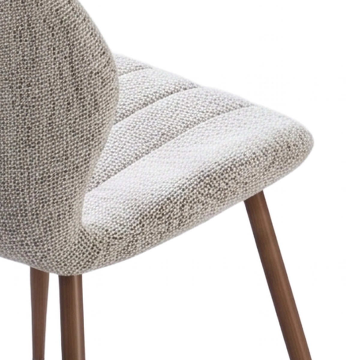 Turin Walnut Latte fabric dining seat and upholstery detail