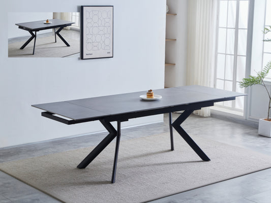 Valantino 160cm Automatic Extension Dining Table - Light Grey