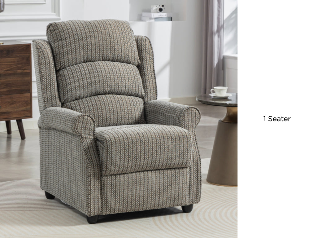Windsor fixed fabric armchair in Latte