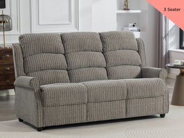 Windsor fixed fabric three-seater sofa in Latte