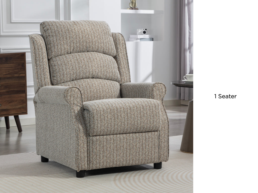 Windsor fixed fabric armchair in Natural