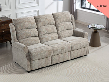 Windsor fixed fabric three-seater sofa in Natural