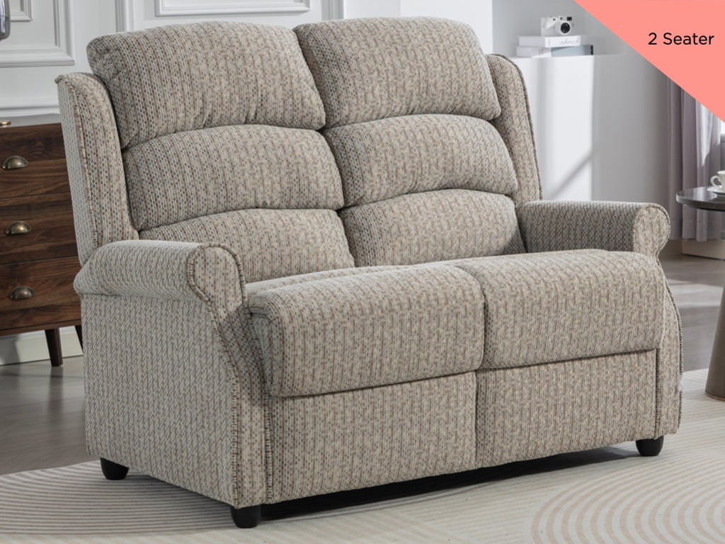 Windsor fixed fabric two-seater sofa in Natural