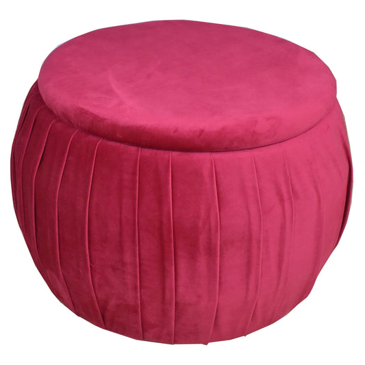 Red Footstool - Pouffe