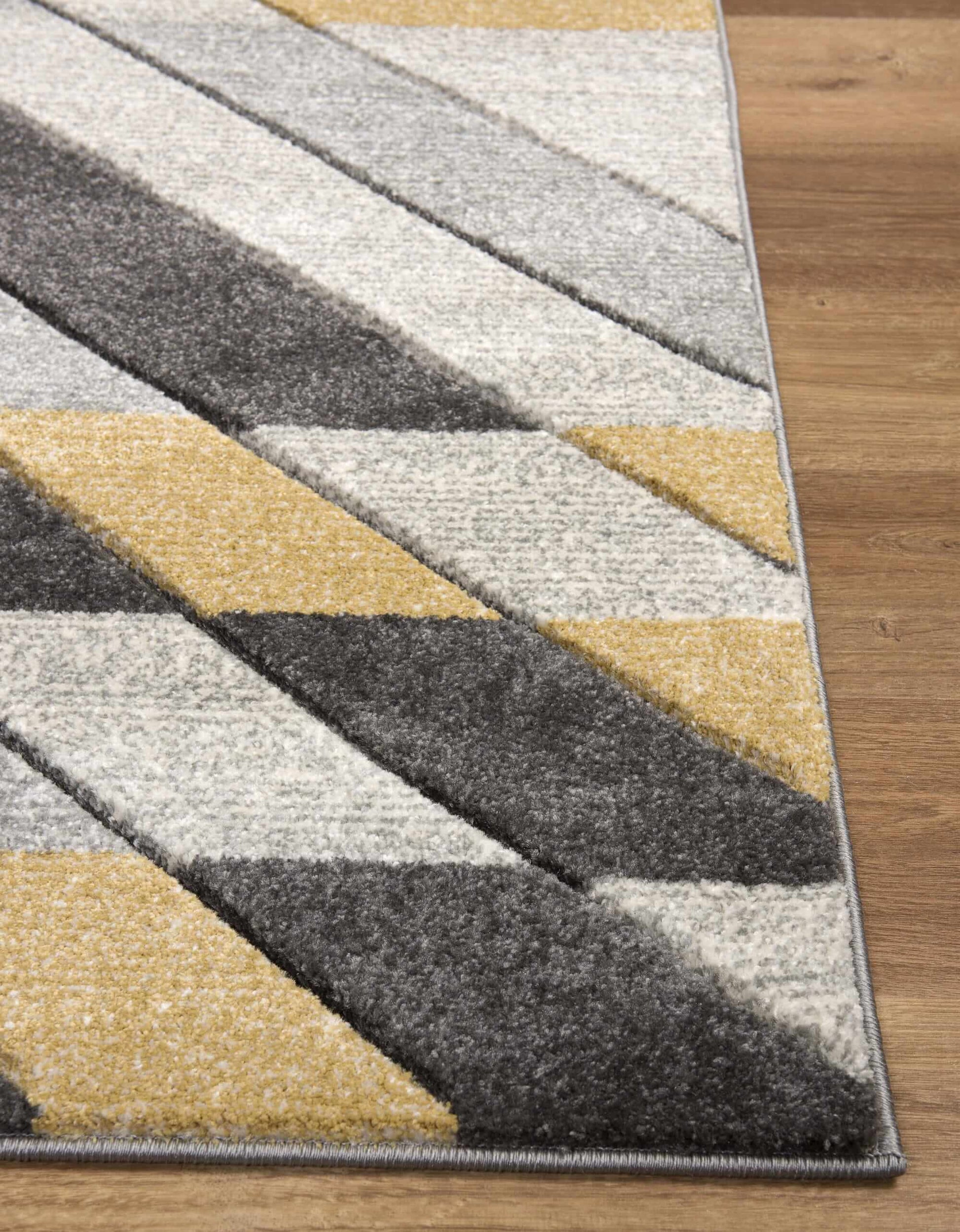 Asher Rug Grey - Mustard