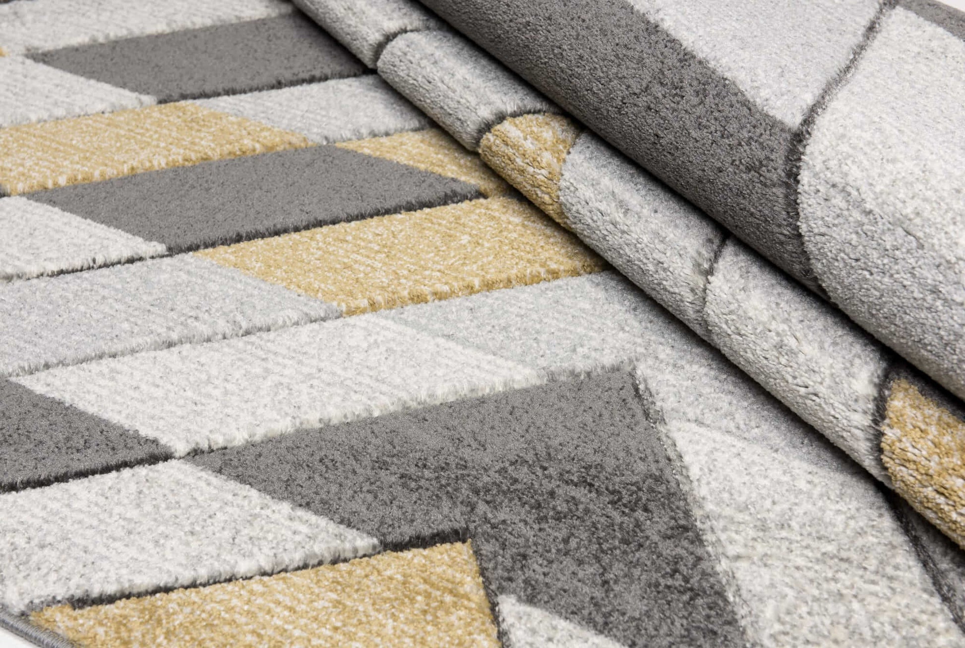 Asher Rug Grey - Mustard