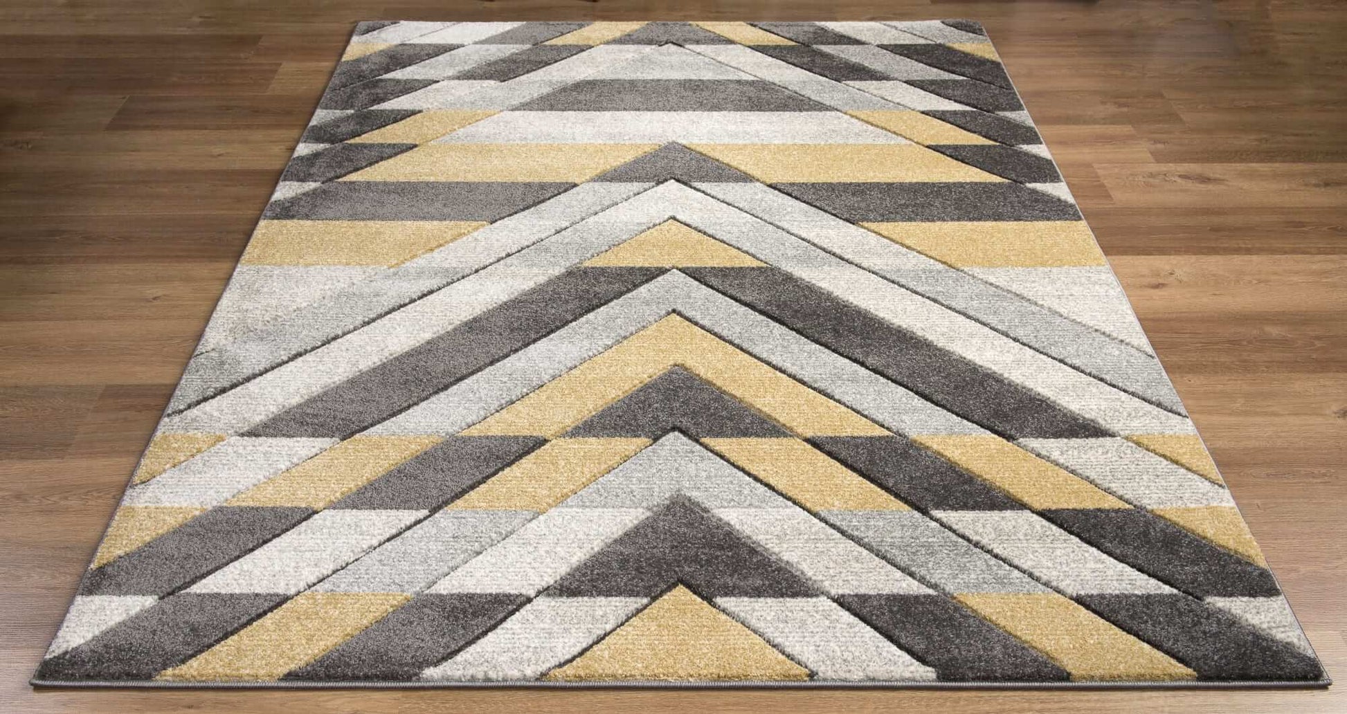 Asher Rug Grey - Mustard