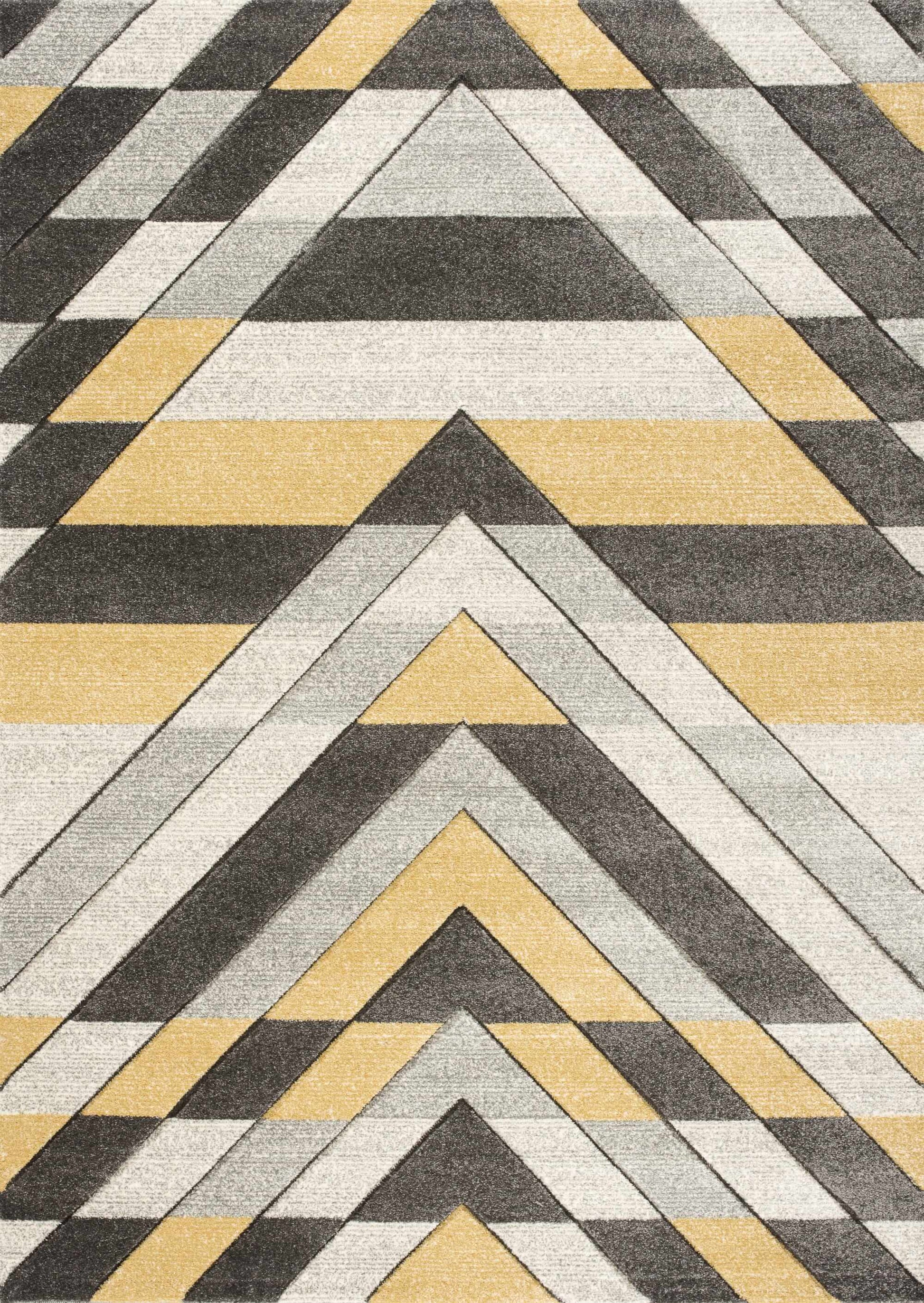 Asher Rug Grey - Mustard