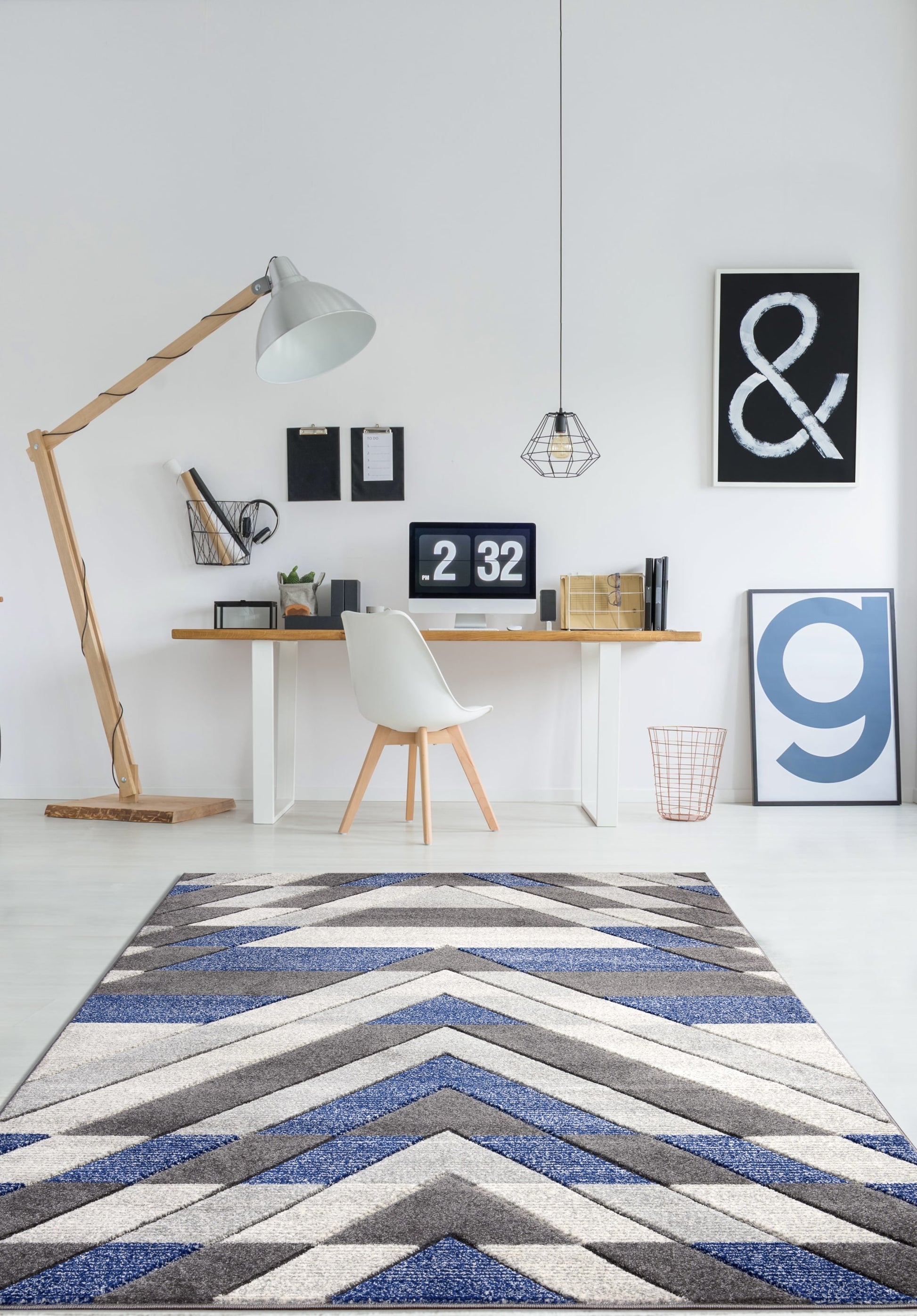 Asher Rug Grey-Navy