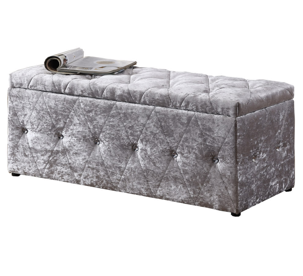 Crushed Silver Blanket Box