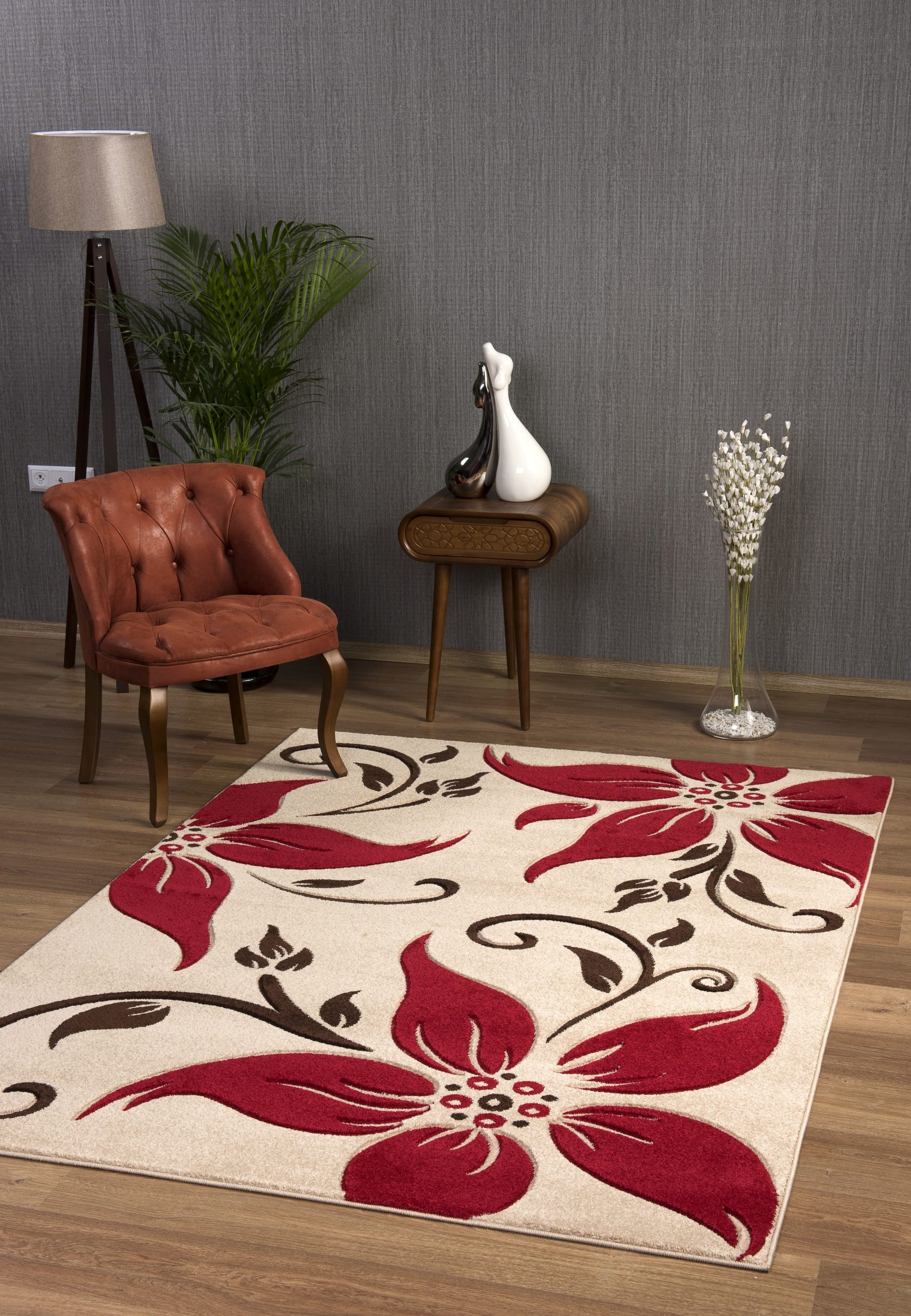 Primrose Rug Beige-Red