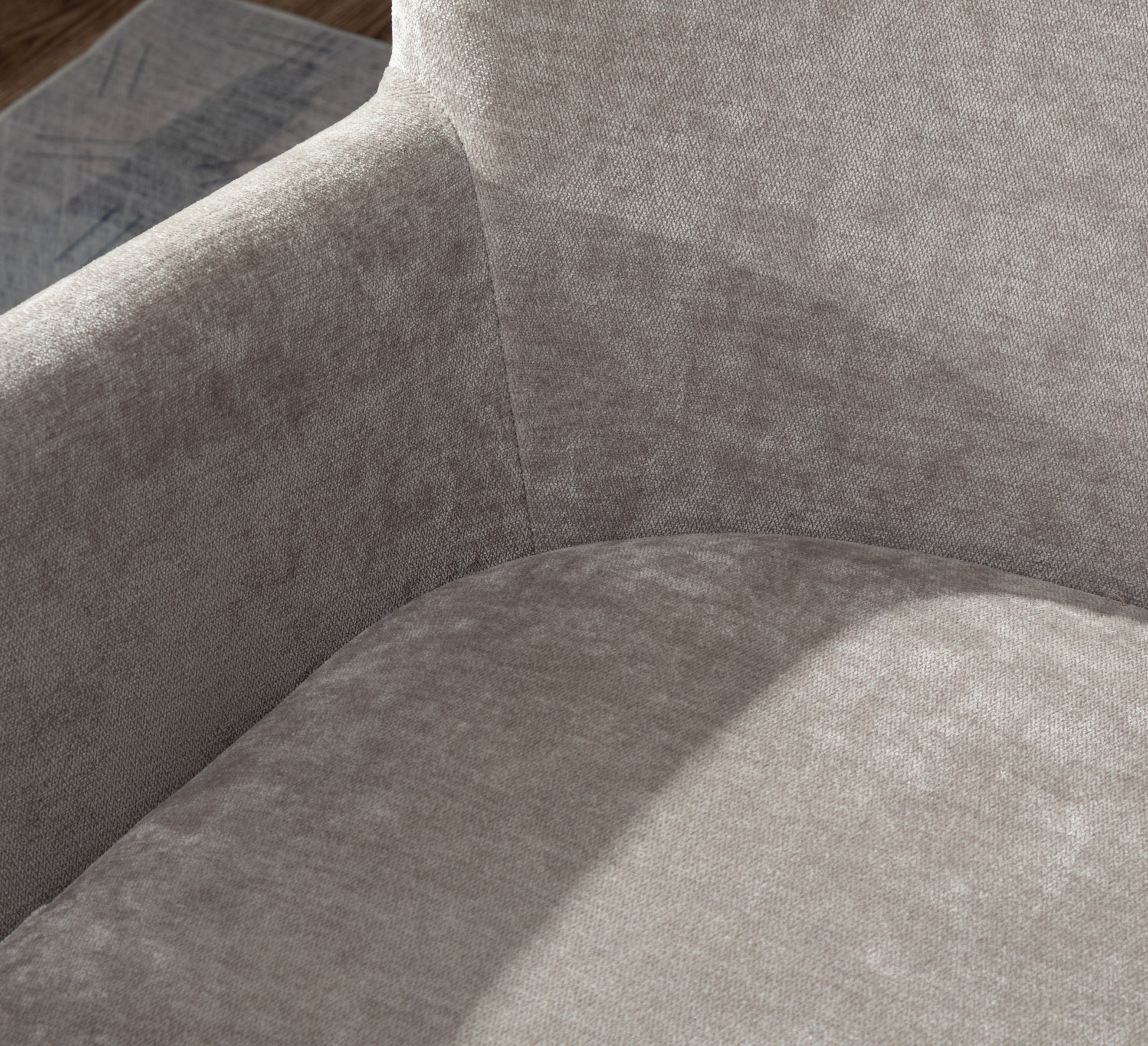 Armchair + Footstool Light Grey