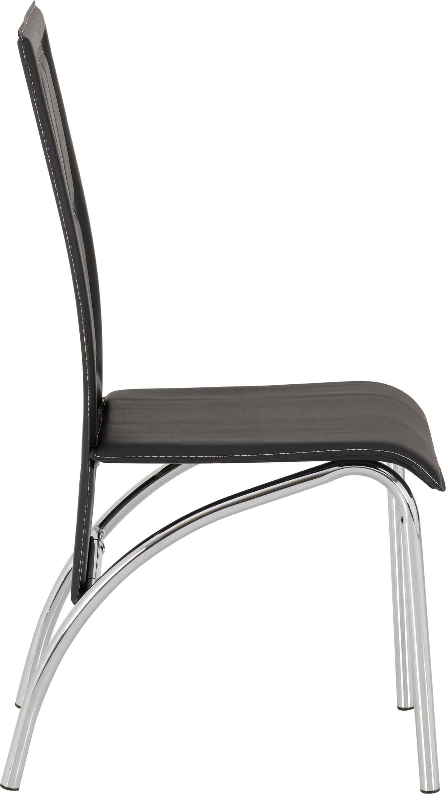 A3 Dining Chair - Black Faux Leather/Chrome