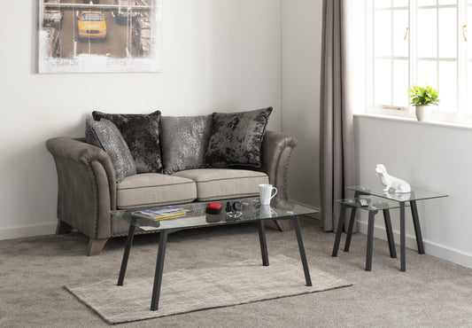 Grace 2 Seater Sofa - Silver/Grey Fabric