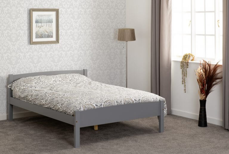 Amber 4'6" Double Bed Grey Slate- The Right Buy Store