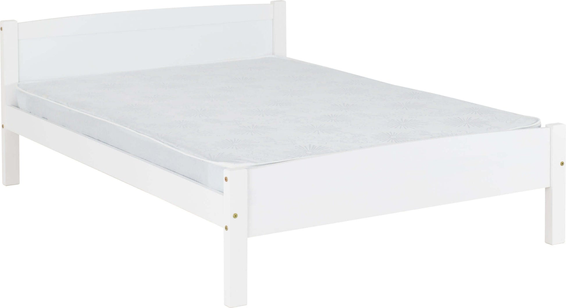 Amber 4'6" Double Bed White- The Right Buy Store