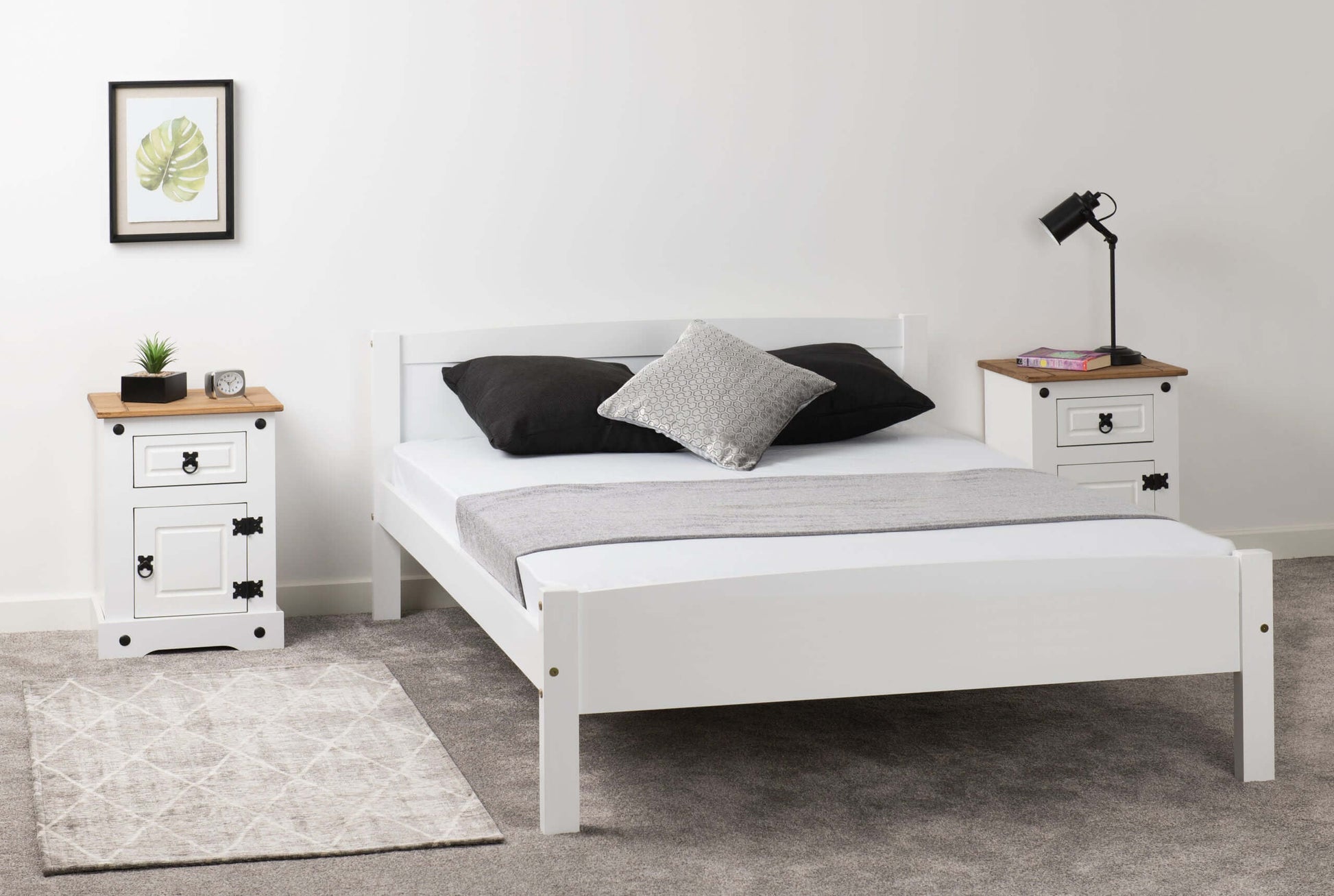 Amber 4'6" Double Bed White- The Right Buy Store