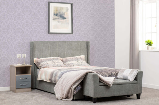 Amelia Plus 5' Storage King Bed - Dark Grey Fabric