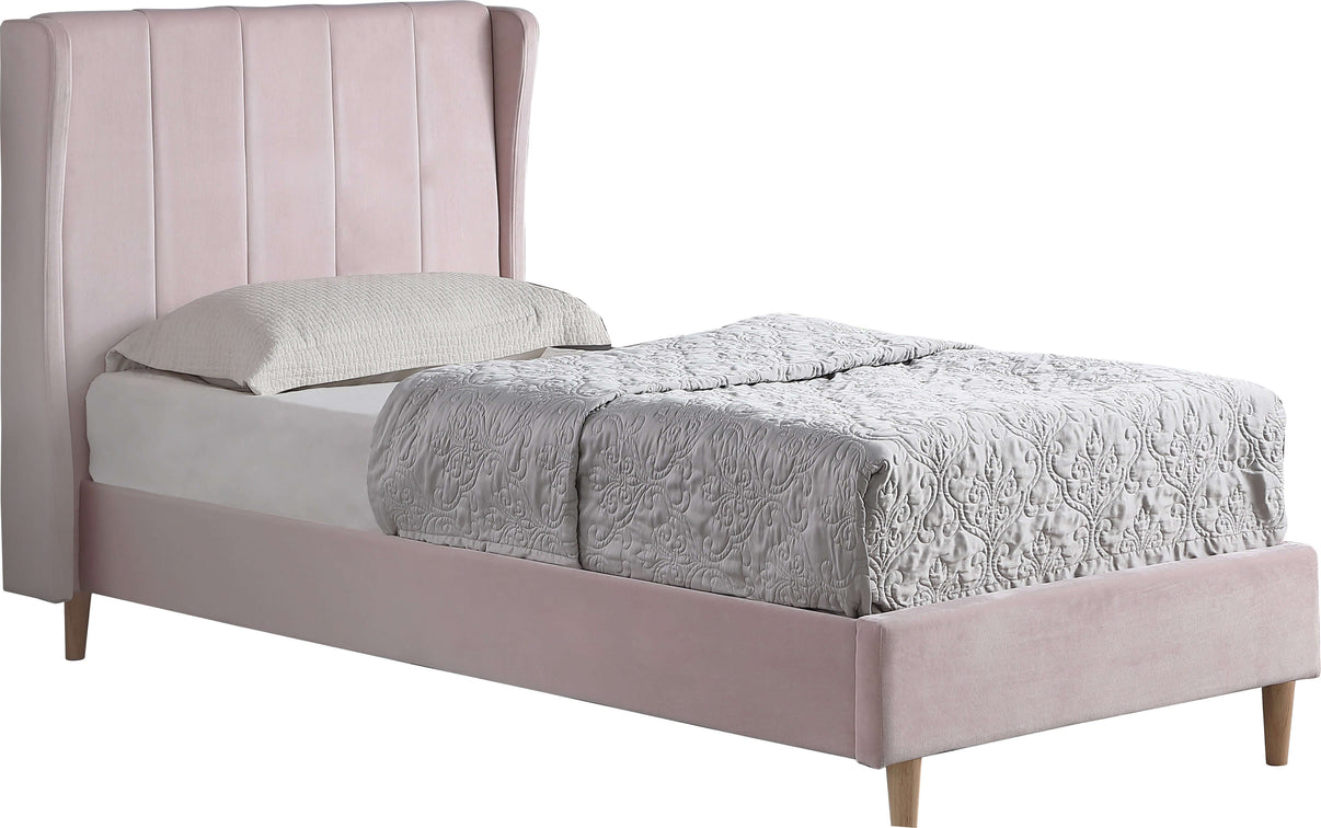 Amelia Single Bed Pink Velvet Fabric The Right Buy Store
