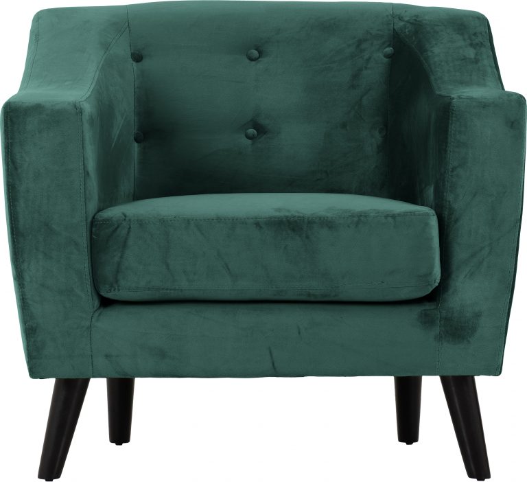Ashley 1 Seater Sofa Green Velvet Fabric- The Right Buy Store