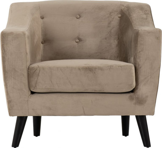 Ashley 1 Seater Sofa - Oyster Velvet Fabric