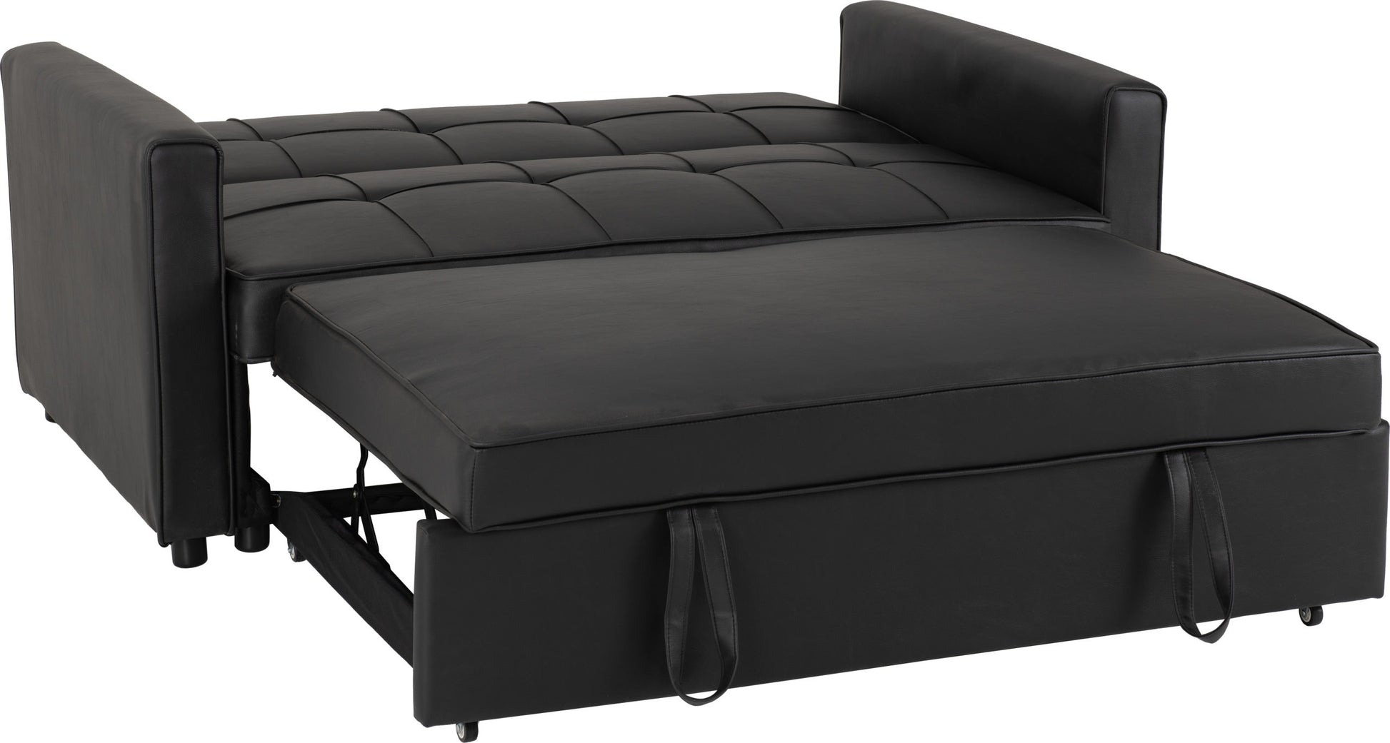 Astoria Sofa Bed - Black Faux Leather - The Right Buy Store