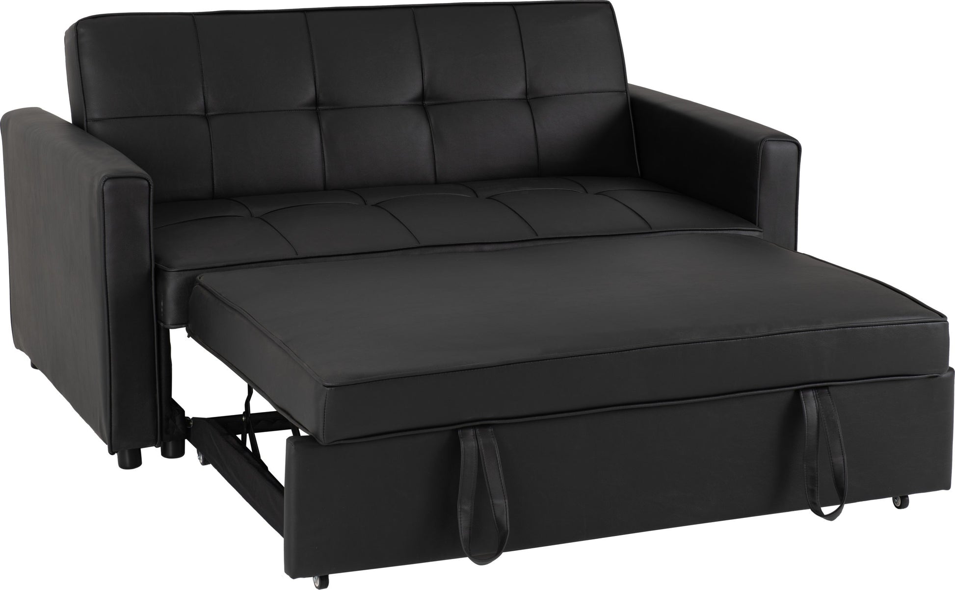 Astoria Sofa Bed - Black Faux Leather - The Right Buy Store