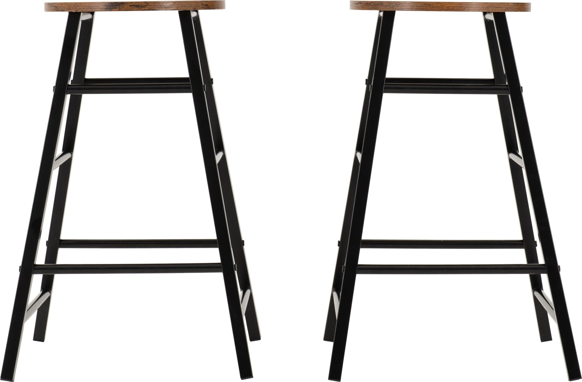 Athens Bar Stool Acacia Effect/Black- The Right Buy Store