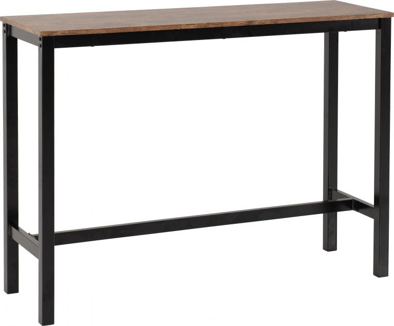 Athens Breakfast Bar Table - Acacia Effect/Black