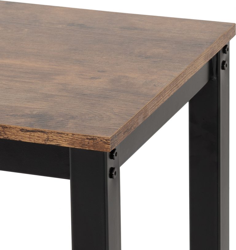 Athens Breakfast Bar Table - Acacia Effect/Black