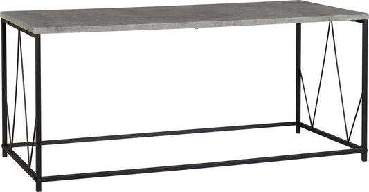 Athens Rectangular Coffee Table - Concrete Effect/Black