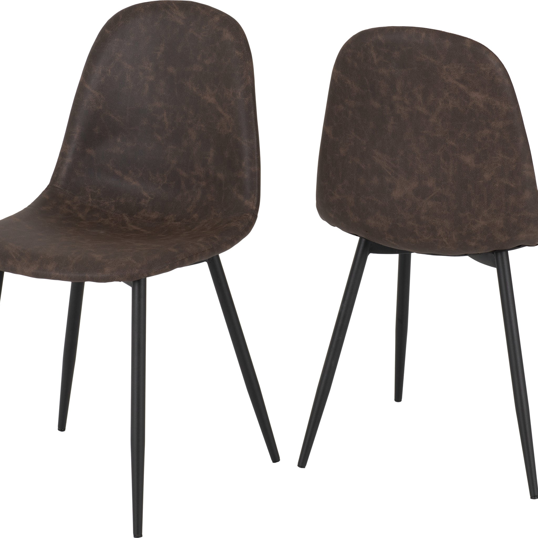 Athens Chair Brown Faux Leather (Pair)- The Right Buy Store