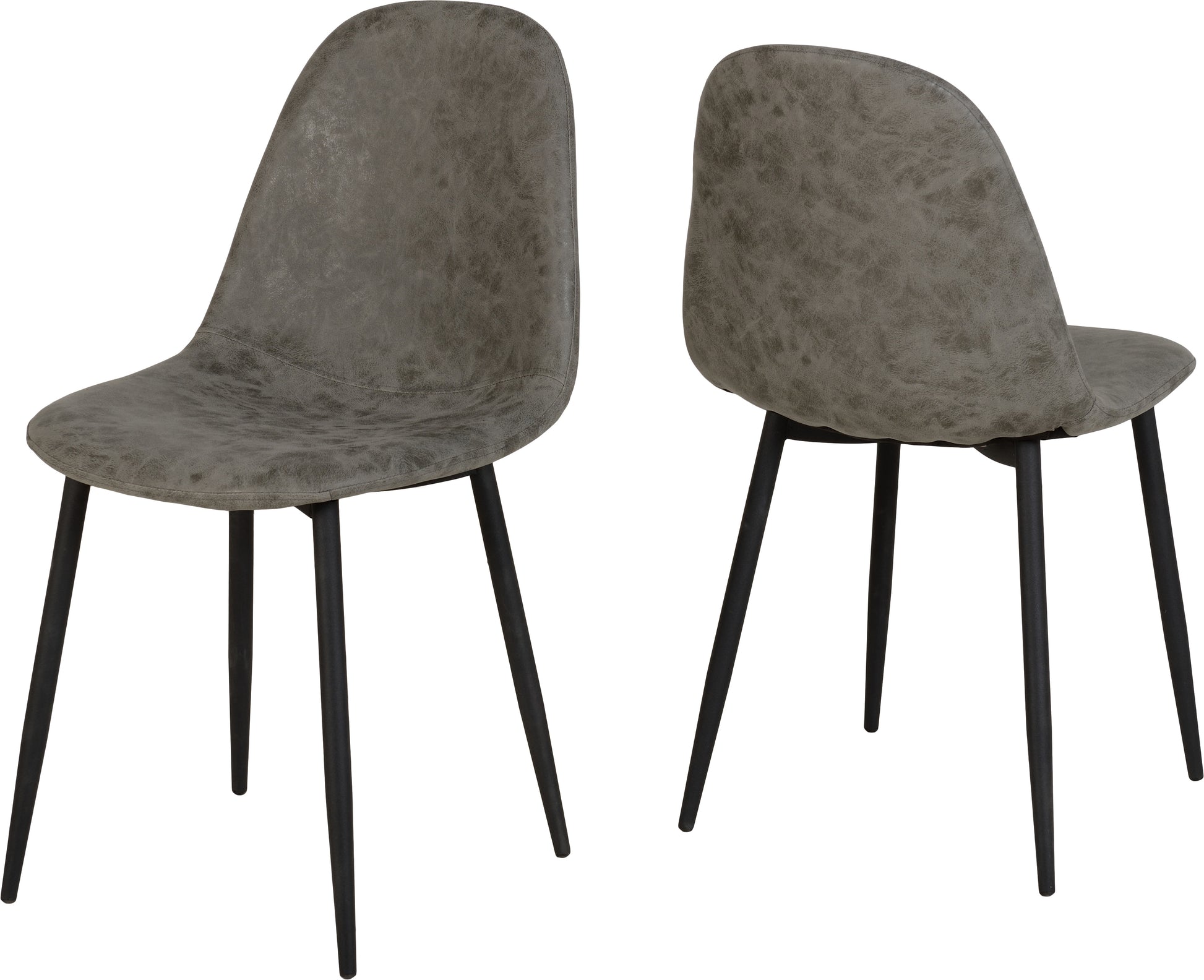 ATHENS-DINING-CHAIR-GREYAthens Rectangular Dining Set Concrete Effect/Black/Grey Faux Leather- The Right Buy Store
