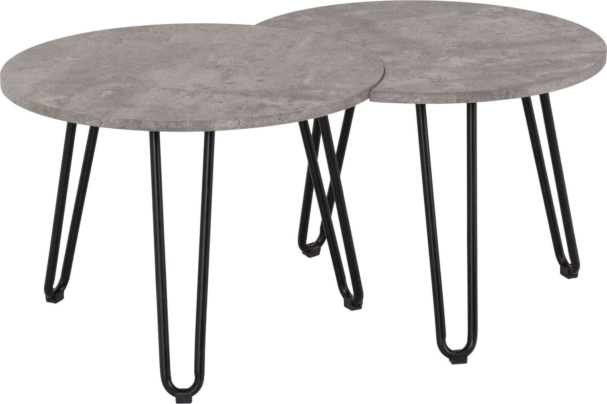 Athens Duo Coffee Table Set Concrete Effect/Black- The Right Buy Store