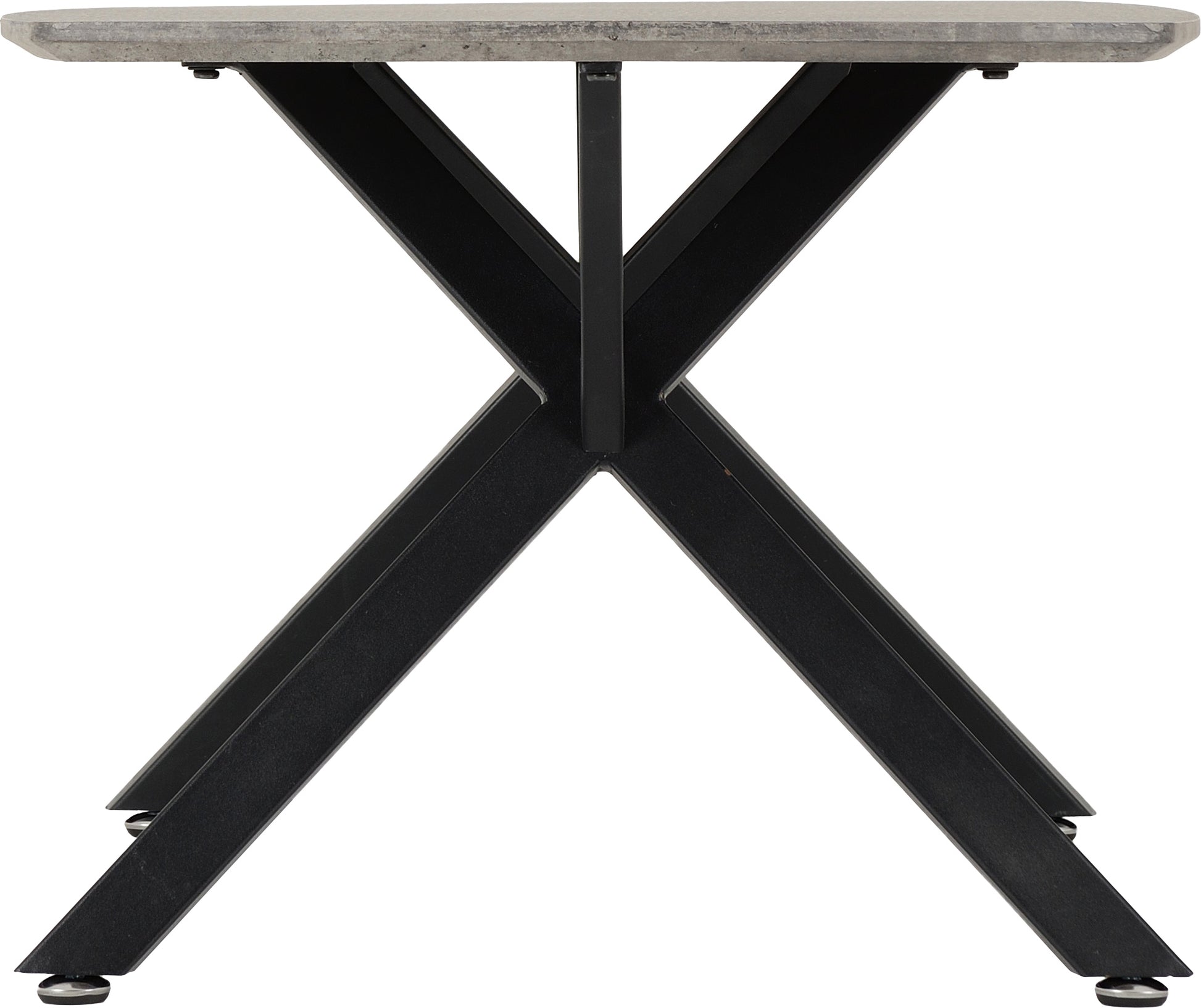 Athens Oval Coffee Table Concrete Effect/Black- The Right Buy Store