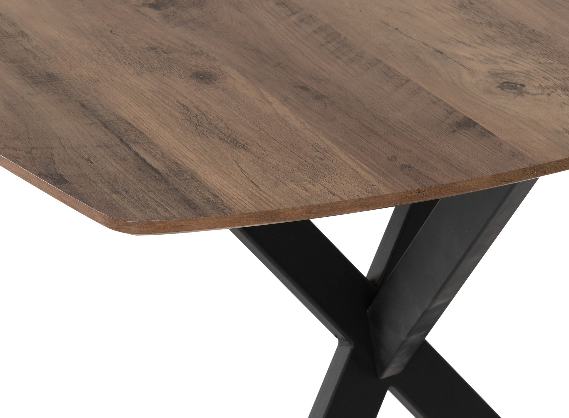 Athens Rectangular Dining Table- Medium Oak Effect/Black- The Right Buy Store