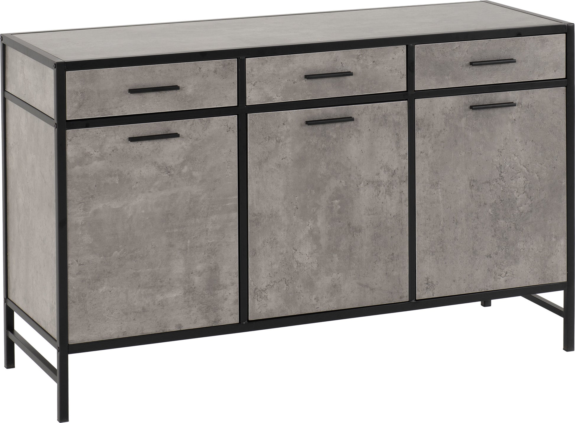 Athens Sideboard- Concrete Effect/Black- The Right Buy Store