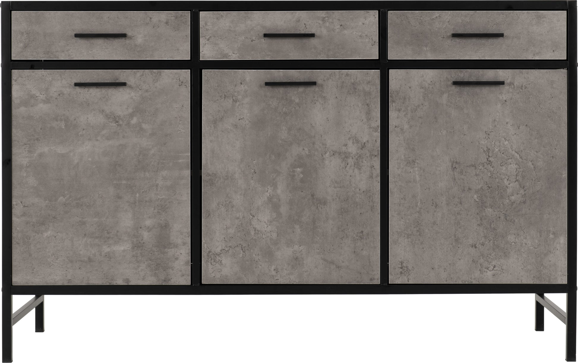 Athens Sideboard- Concrete Effect/Black- The Right Buy Store