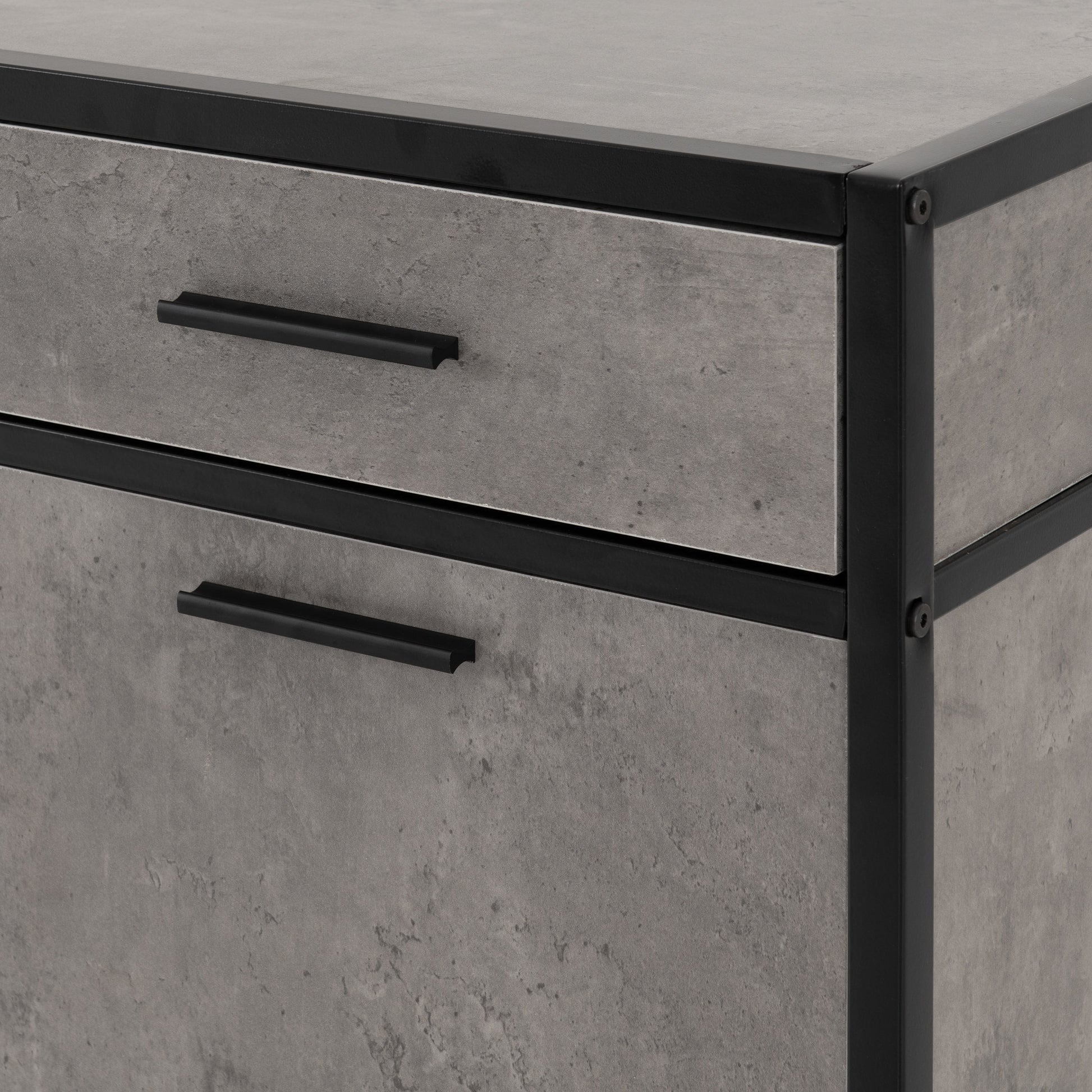 Athens Sideboard- Concrete Effect/Black- The Right Buy Store